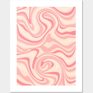 Retro Liquid Swirl Abstract Pattern. Hippie trippy swirl 70s. Posters and Art